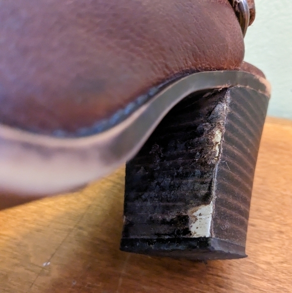 Lucky Brand Brown Sling Back Booties Size 7.5 - Picture 11 of 12